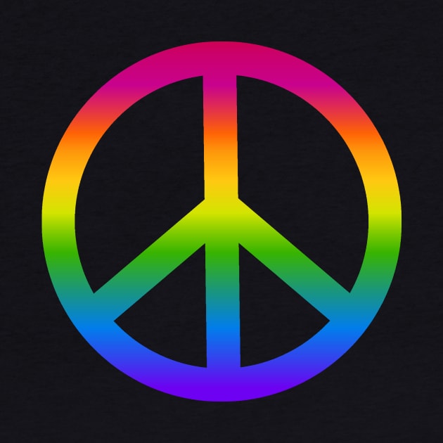 Rainbow Peace Symbol by RawSunArt